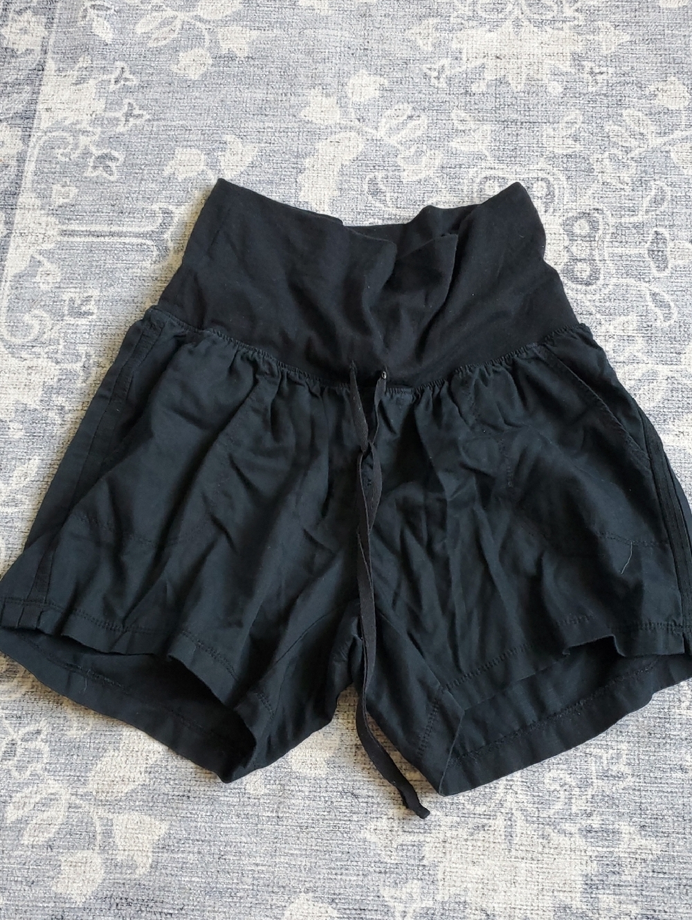 Isabel Maternity by Ingrid & Isabel Black High-Waist Drawstring Lounge Shorts